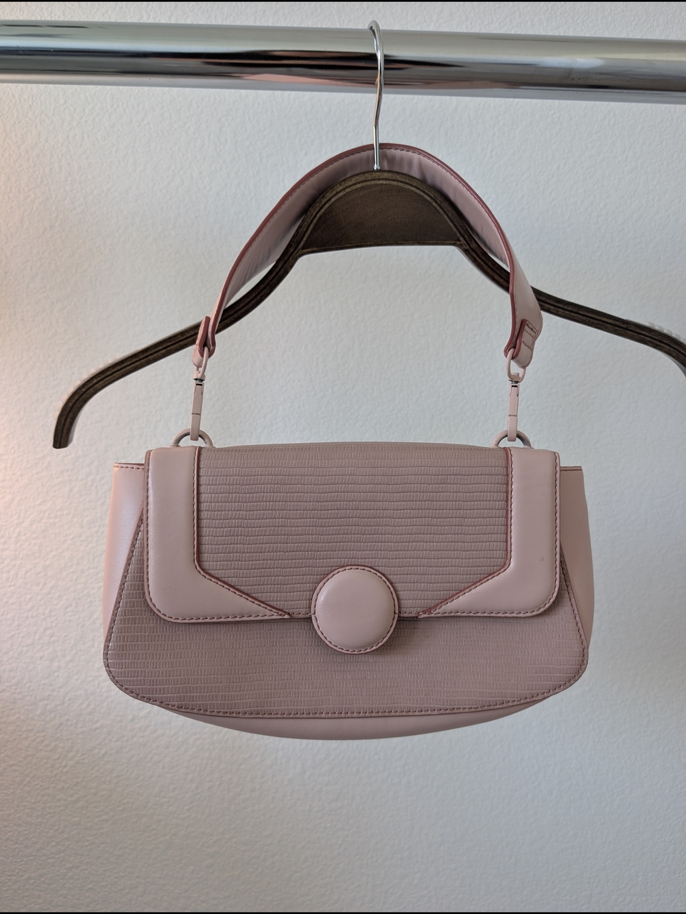 Pink Shoulder Bag with Top Handle - Modern Women's Handbag